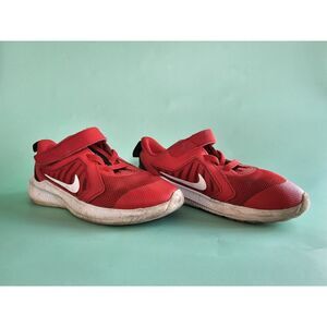Nike Downshifter Kids Size 9 Red & White Swoosh